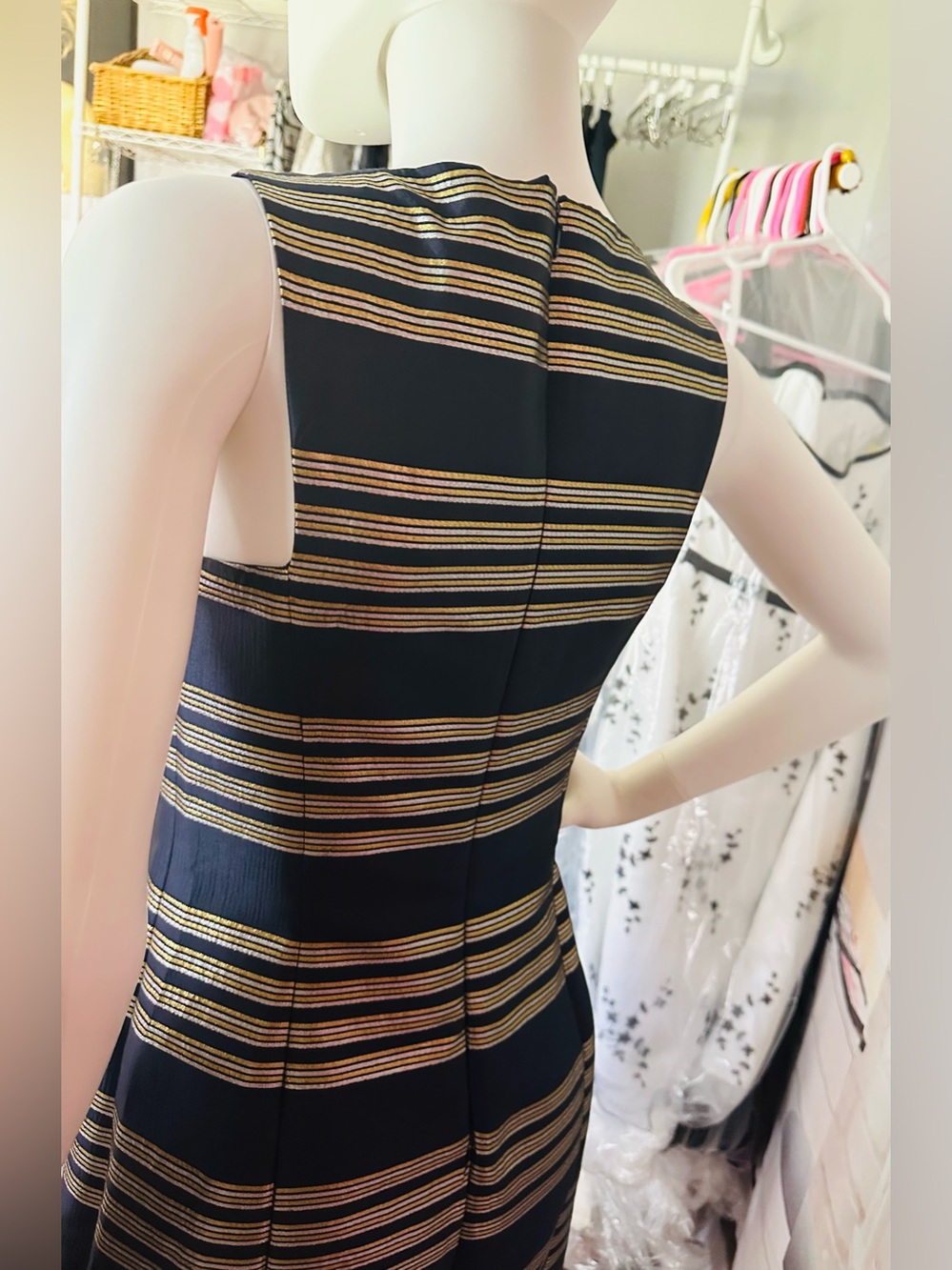 Lilly Pulitzer Virginia Jeweled Metallic Stripe Dress - Picture 9 of 11